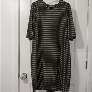 Striped Green and White Dress